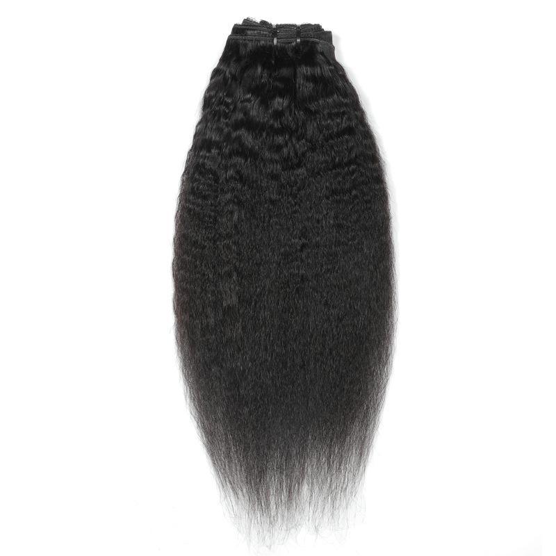 Kinky Straight Clip-In Human Hair Extensions