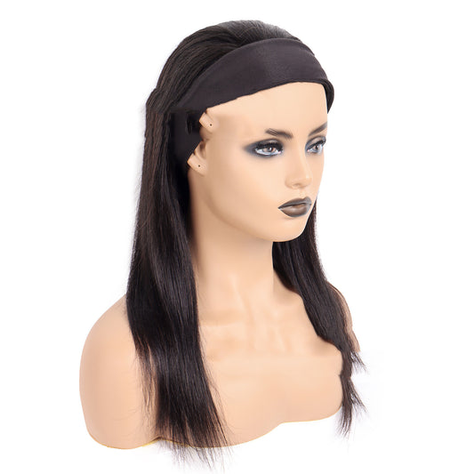 Natural Look Human Hair Headband Wig