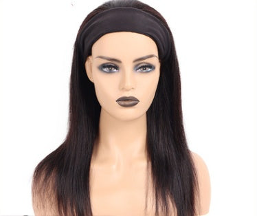 Natural Look Human Hair Headband Wig