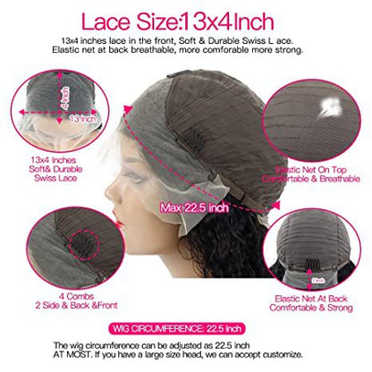 12a Water Wave Human Hair 13x4 Lace Front Wig