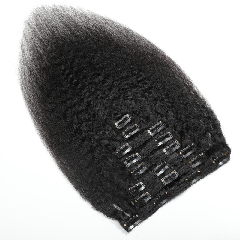 Kinky Straight Clip-In Human Hair Extensions