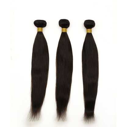 Natural Color Human Hair Bundles Straight Extensions