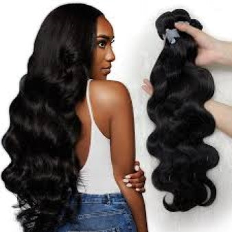 Natural Color Human Hair Bundles Body Wave Extensions