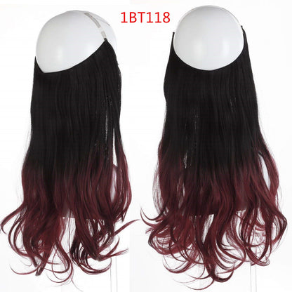 Fishing Line Large Wave Multi-color Gradient Hair Extensions