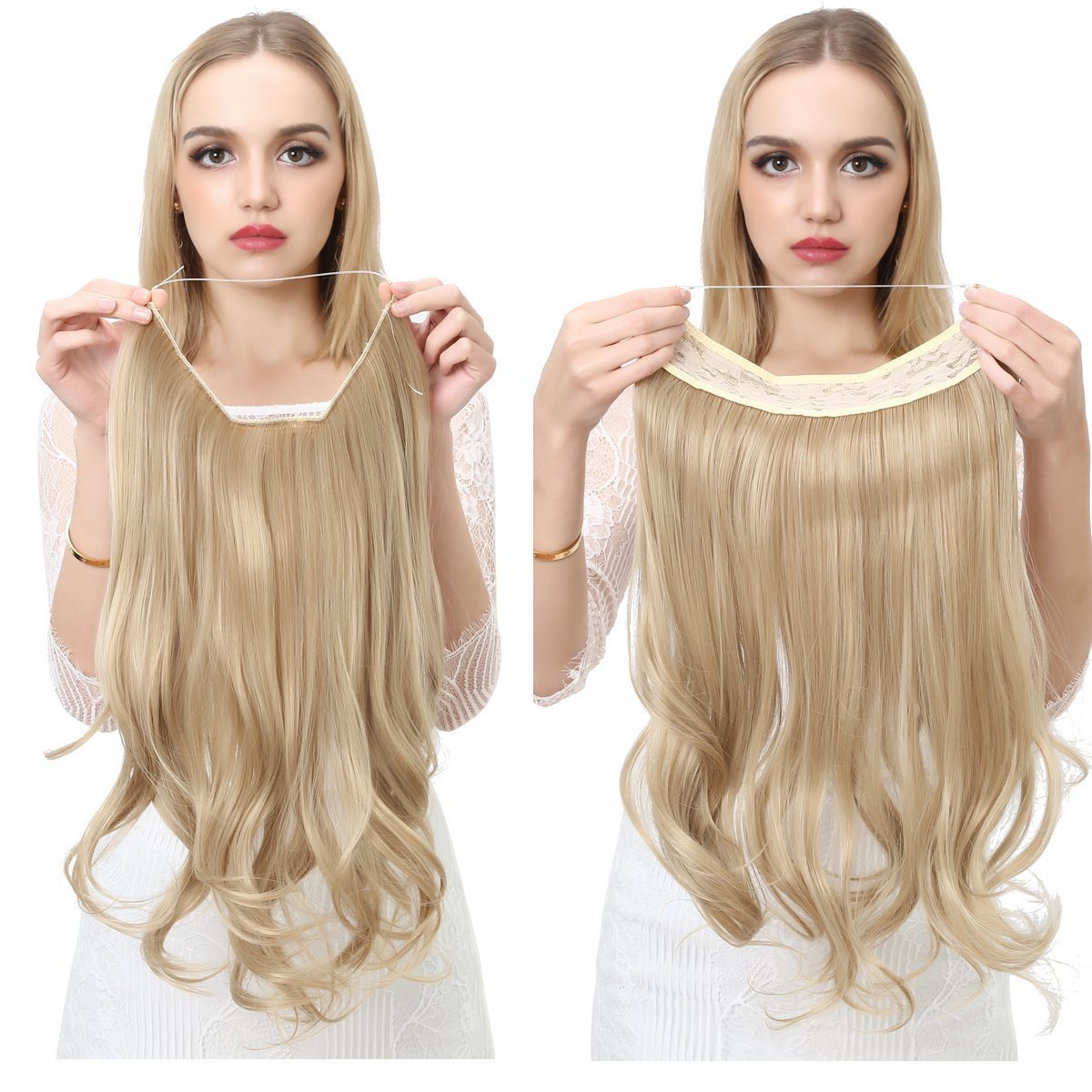 Fishing Line Large Wave Multi-color Gradient Hair Extensions