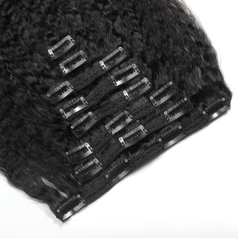 Kinky Straight Clip-In Human Hair Extensions