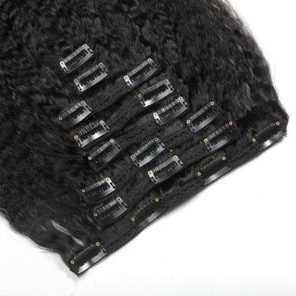 Kinky Straight Clip-In Human Hair Extensions